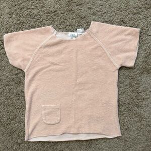 Zara Kids Light Pink Raglan Short Sleeve Tee